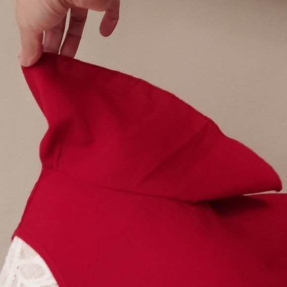 ACESHIN Red Butterfly Sleeve Tie Back Top - Picture 2 of 9